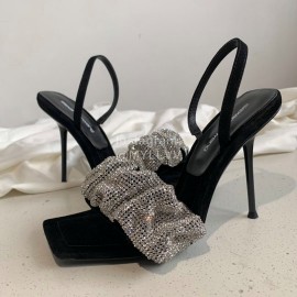Alexander Wang Fashion Crystal Satin High Heel Sandals For Women 