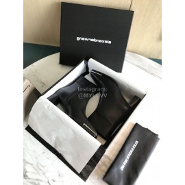 Alexander Wang New Black Leather Square Head High Heel Boots For Women