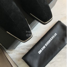 Alexander Wang New Black Velvet Leather High Heel Boots For Women