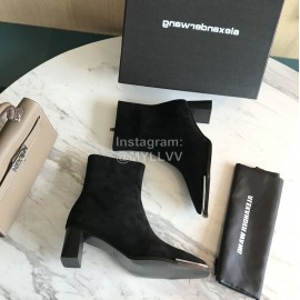 Alexander Wang New Black Velvet Leather High Heel Boots For Women