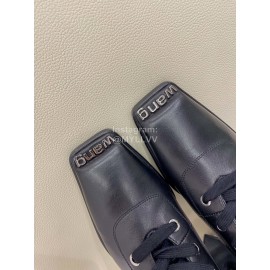 Alexander Wang Autumn Winter Metal Letter Thick Heel Boots For Women