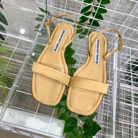 Alexander Wang Summer Soft Silk Flat Heel Sandals For Women Champagne