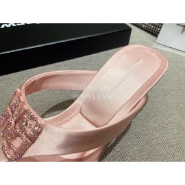 Alexander Wang Spring Summer New Square Head High Heel Slippers For Women Pink