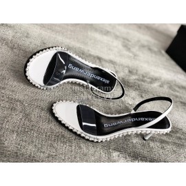 Alexander Wang Summer New Calfskin Pointed High Heeled Sandals For Women White
