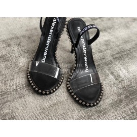 Alexander Wang Summer Calfskin Pointed Black High Heeled Sandals For Women 