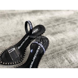 Alexander Wang Summer Calfskin Pointed Black High Heeled Sandals For Women 