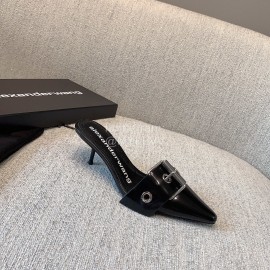 Alexander Wang New Black Silk Sheepskin High Heel Sandals For Women 
