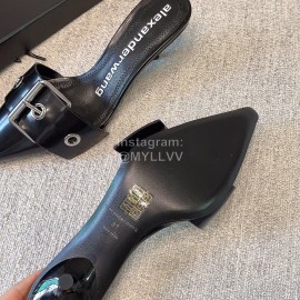 Alexander Wang New Black Silk Sheepskin High Heel Sandals For Women 