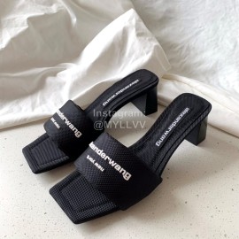 Alexander Wang Leather Thick High Heeled Slippers For Women