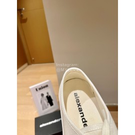 Alexander Wang Fashion Lace Up Canvas Shoes For Women White