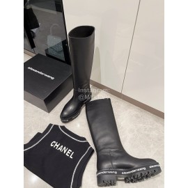Alexander Wang Fashion Cowhide Long Boots For Women Black