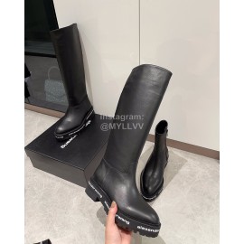 Alexander Wang Fashion Cowhide Long Boots For Women Black
