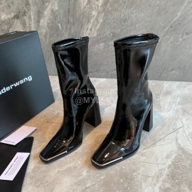 Alexander Wang Soft Cowhide Thick High Heeled Boots For Women Black