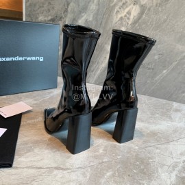 Alexander Wang Soft Cowhide Thick High Heeled Boots For Women Black