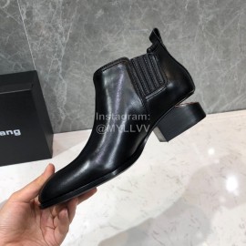 Alexander Wang Cowhide Thick High Heeled Short Boots For Women 