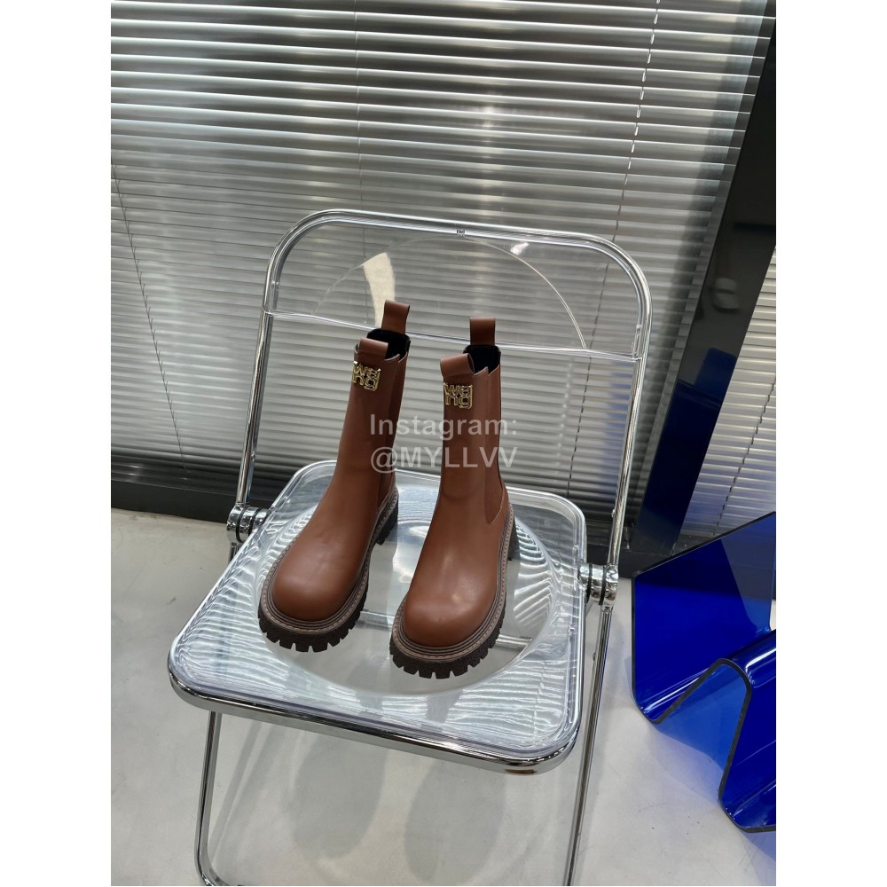 Alexander Wang Autumn Winter Cowhide Boots For Women Brown