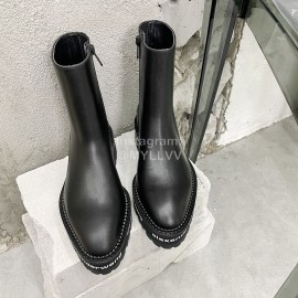 Alexander Wang Autumn Cowhide Short Boots For Women Black