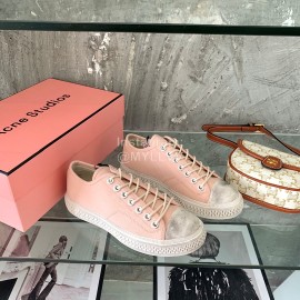 Acne Studios Fashion Lace Up Casual Canvas Shoes For Women Pink