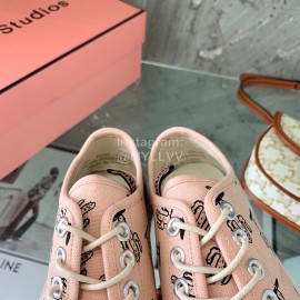 Acne Studios Fashion Lace Up Casual Canvas Shoes Pink For Women 
