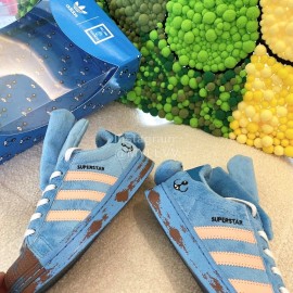 Adidas Fashion Shell Head Casual Shoes For Men And Women Blue