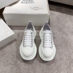 Alexander Mcqueen Autumn Winter New Thick Sole Canvas Shoes For Women White