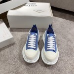 Alexander Mcqueen Autumn Winter New Thick Sole Canvas Shoes For Women Blue