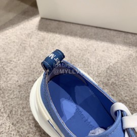 Alexander Mcqueen Autumn Winter New Thick Sole Canvas Shoes For Women Blue