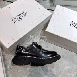 Alexander Mcqueen Fashion Calf Leather Chain Shoes For Women Black