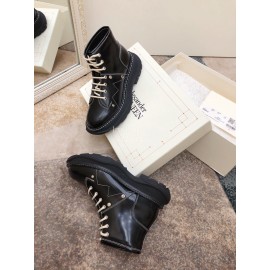 Alexander Mcqueen Fashion New Calf Lace Up Boots For Women Black