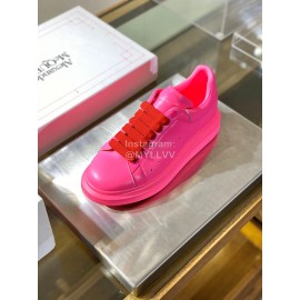 Alexander Mcqueen Fashion Simple Casual Shoes For Men And Women Rose Red