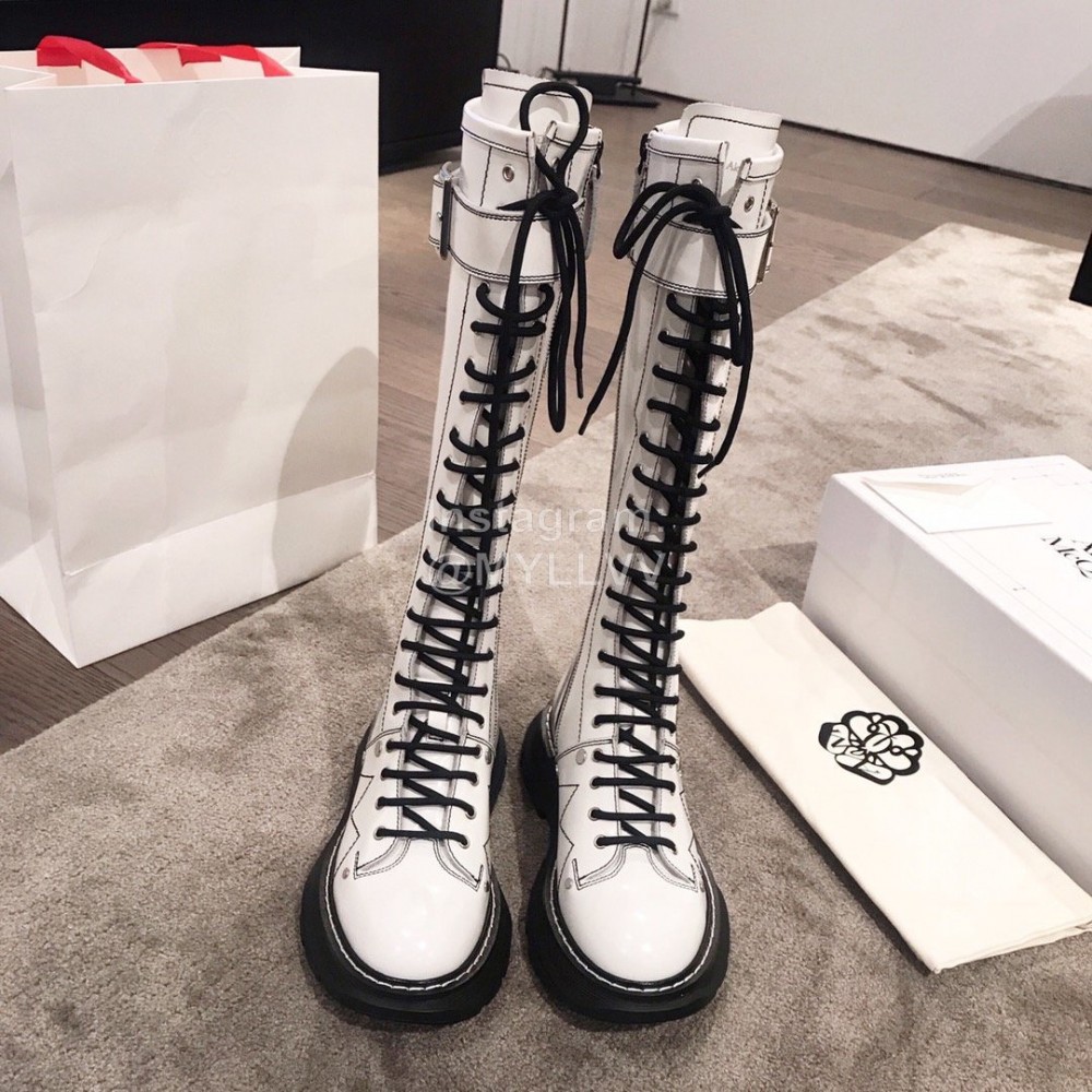 Alexander Mcqueen Autumn Winter New Thick Soled Fashion Boots For Women White