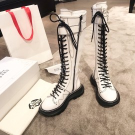 Alexander Mcqueen Autumn Winter New Thick Soled Fashion Boots For Women White