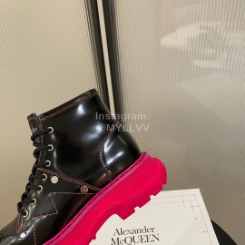 Alexander Mcqueen Autumn Winter New Thick Soled Short Boots For Women Rose Red