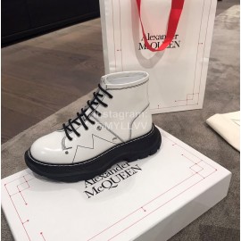 Alexander Mcqueen Autumn Winter Fashion Thick Soled Short Boots For Women White