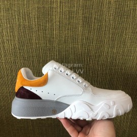 Alexander Mcqueen Calf Leather Thick Sole Sneakers For Women Orange