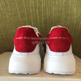 Alexander Mcqueen Calf Leather Thick Sole Sneakers For Women Red