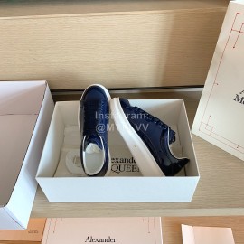 Alexander Mcqueen Fashion Smooth Leather Casual Shoes For Men And Women Blue