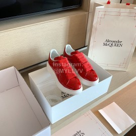 Alexander Mcqueen Fashion Smooth Leather Casual Shoes For Men And Women Red