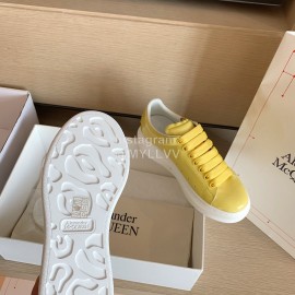 Alexander Mcqueen Fashion Smooth Leather Casual Shoes For Men And Women Yellow
