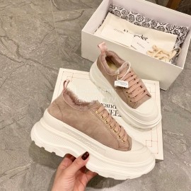 Alexander Mcqueen Autumn Winter New Wool Casual Shoes For Women Coffee
