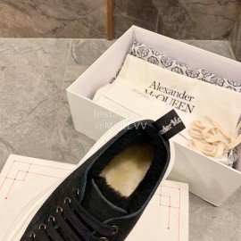 Alexander Mcqueen Autumn Winter New Wool Casual Shoes For Women Black