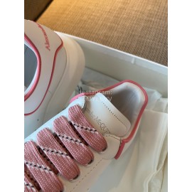 Alexandermcqueen Cowhide Lace Up Sneakers For Men And Women Pink
