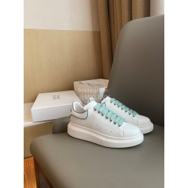 Alexandermcqueen Cowhide Lace Up Sneakers For Men And Women Green