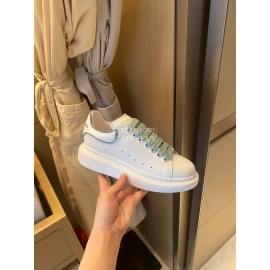 Alexandermcqueen Cowhide Lace Up Sneakers For Men And Women Green