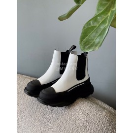 Alexandermcqueen Cowhide Thick Soles Chelsea Boots For Men And Women Black