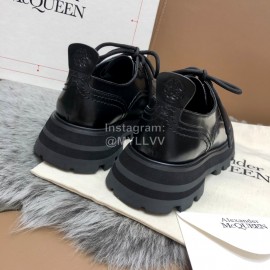 Alexandermcqueen Cowhide Lace Up Shoes For Women Black 