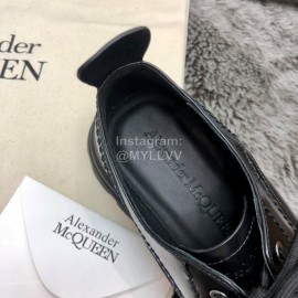 Alexandermcqueen Cowhide Lace Up Shoes For Women Black 