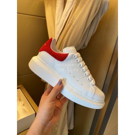 Alexandermcqueen Fashion Leather Lace Up Casual Sneakers Red