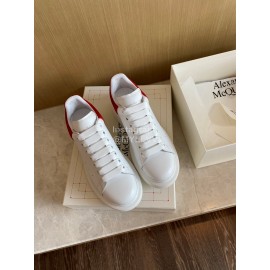 Alexandermcqueen Fashion Leather Lace Up Casual Sneakers Red