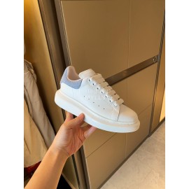 Alexandermcqueen Fashion Leather Lace Up Casual Sneakers Blue